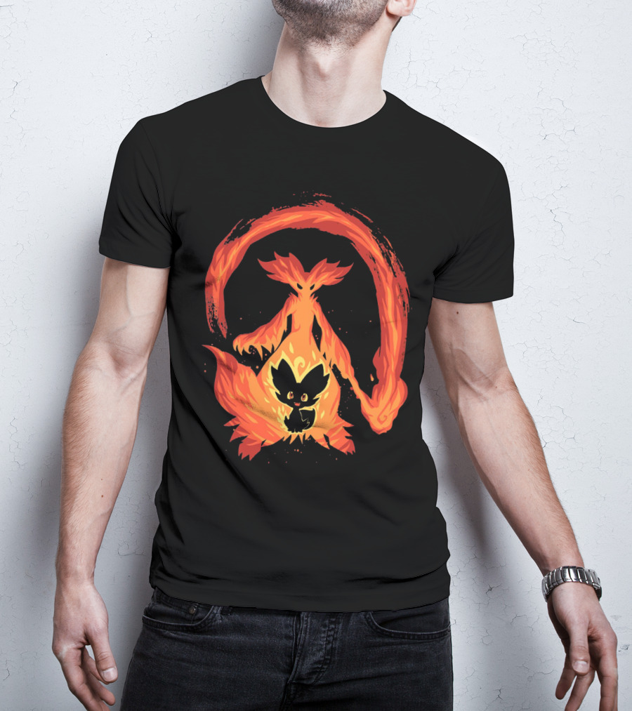Evolution Pokemon Fire Type Delphox Flame Spiritual Transformation T-Shirt