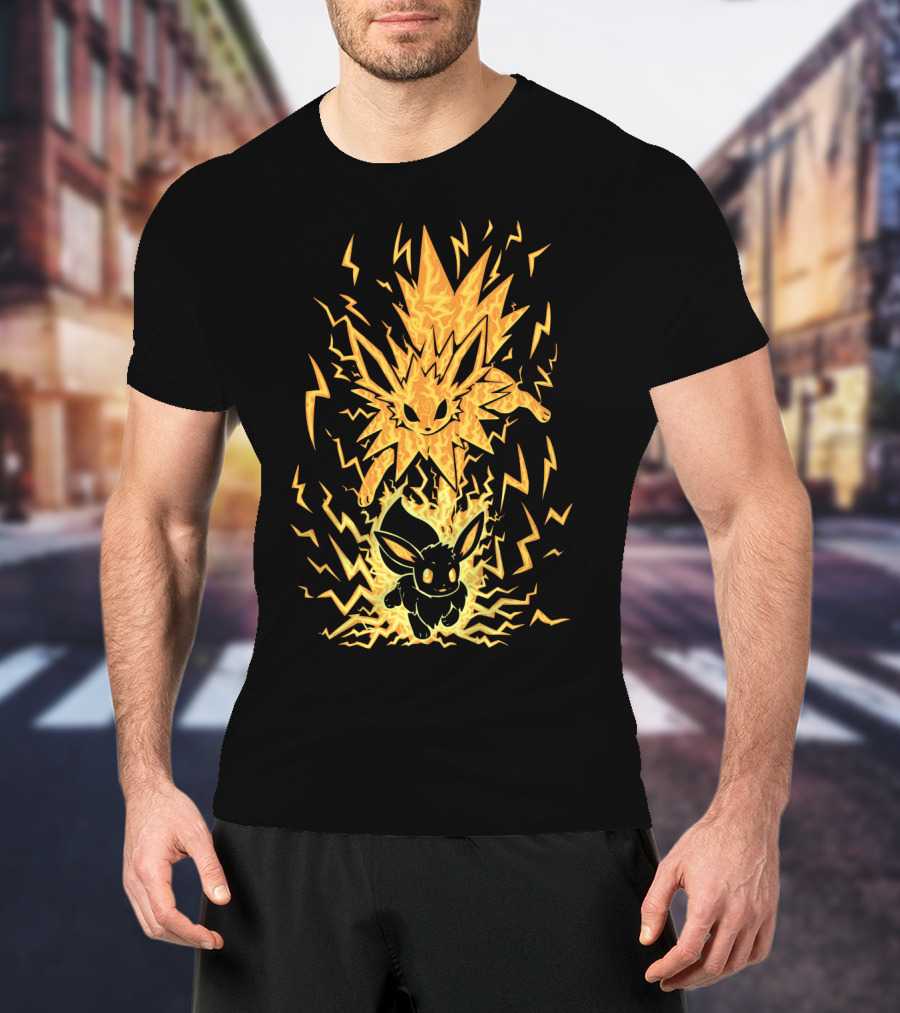 Evolution Pokemon Jolteon Electric Eevee Transformation T-Shirt
