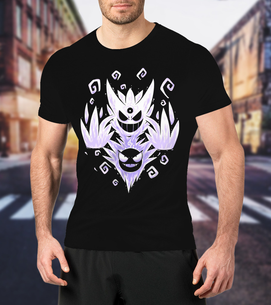 Evolution Pokemon Mega Gengar Shadow Spiral T-Shirt