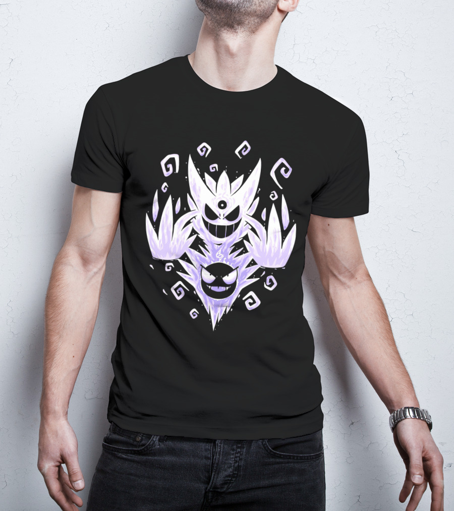 Evolution Pokemon Mega Gengar Shadow Spiral T-Shirt