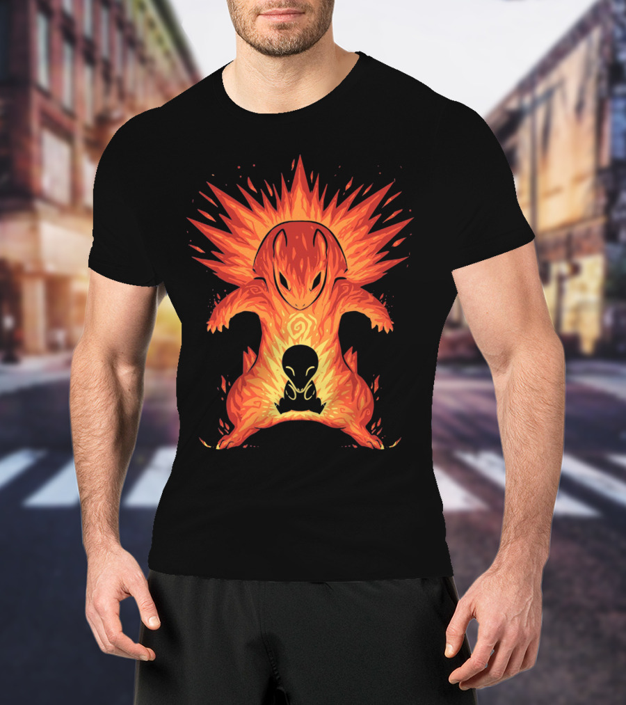 Evolution Pokemon Cyndaquil Quilava Typhlosion Flame Power T-Shirt