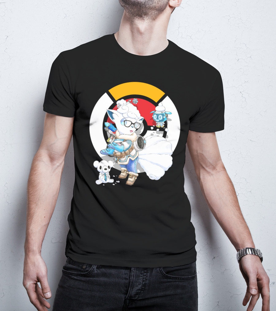 Pokemon X Overwatch Alolan Vulpix With Mei Winter T-Shirt