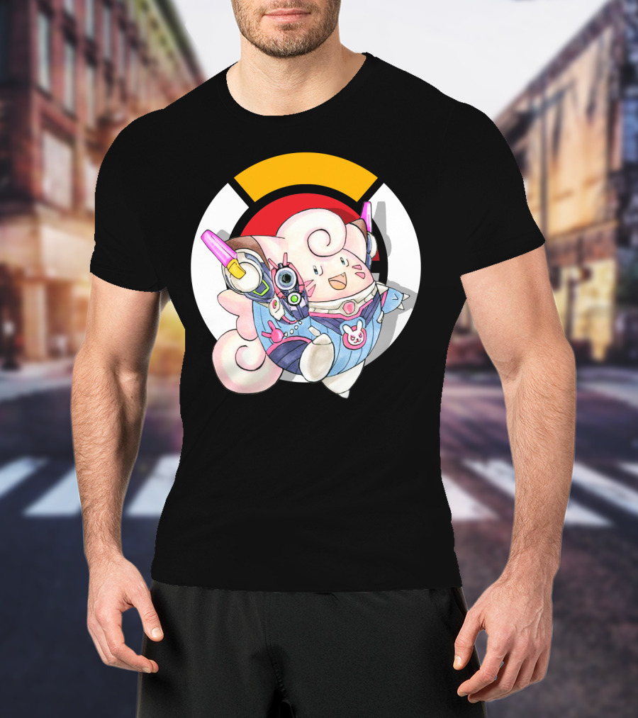 Pokemon Clefairy Overwatch D.va Crossover T-Shirt