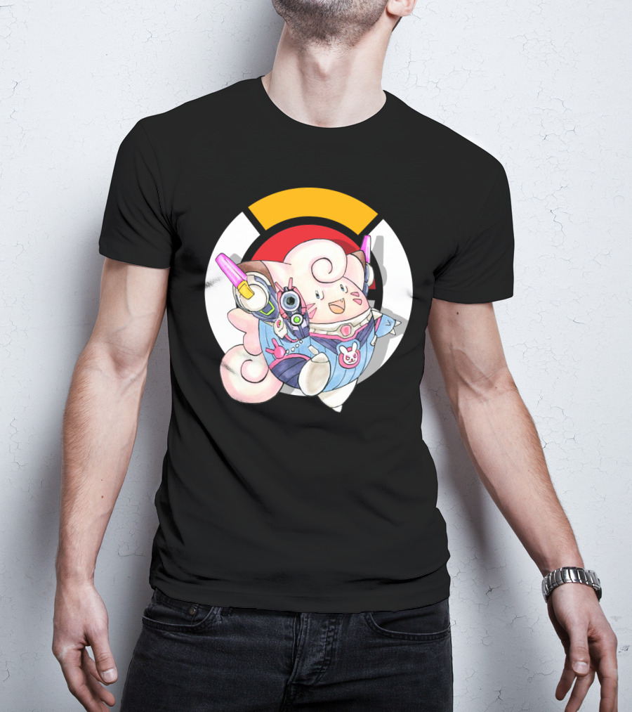 Pokemon Clefairy Overwatch D.va Crossover T-Shirt