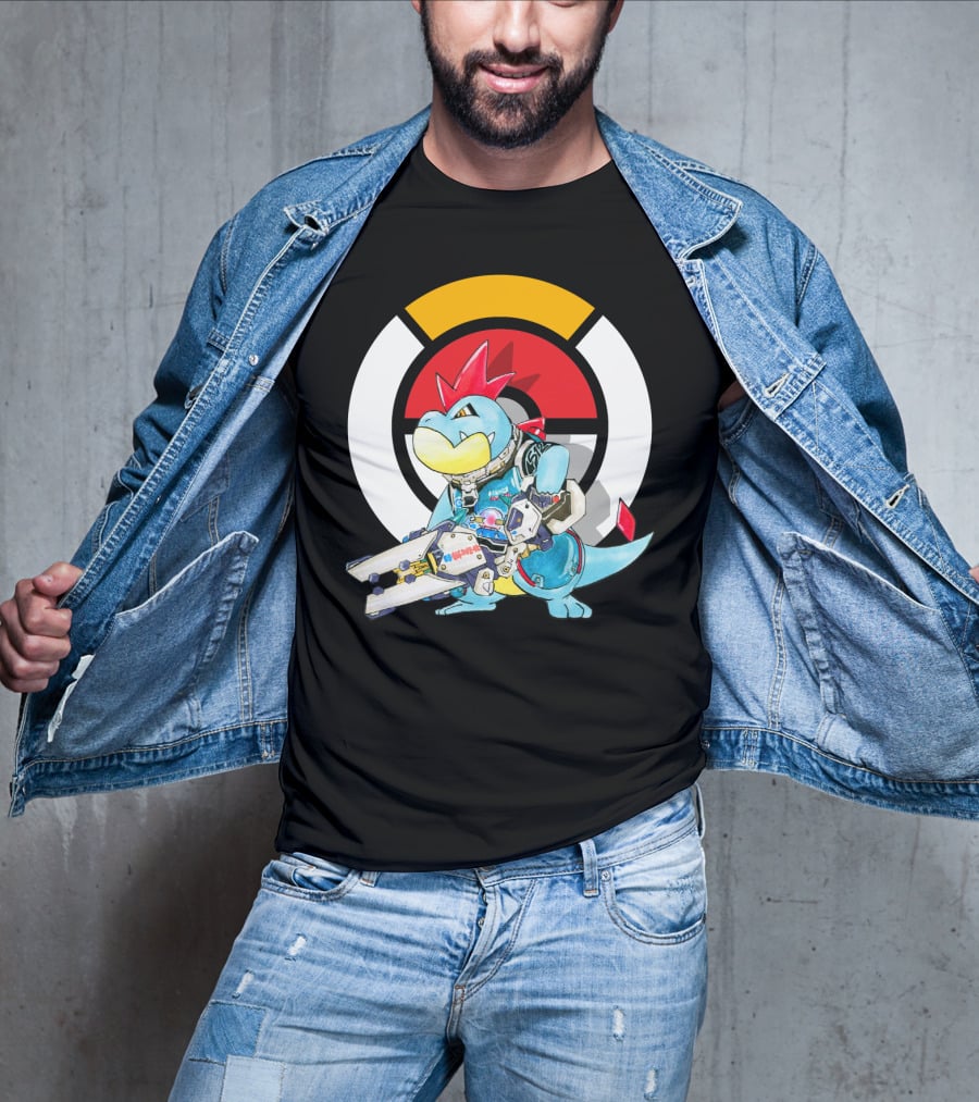 POKEMON CROCONAW ZARYA Crossover With Pokeball Background T-Shirt