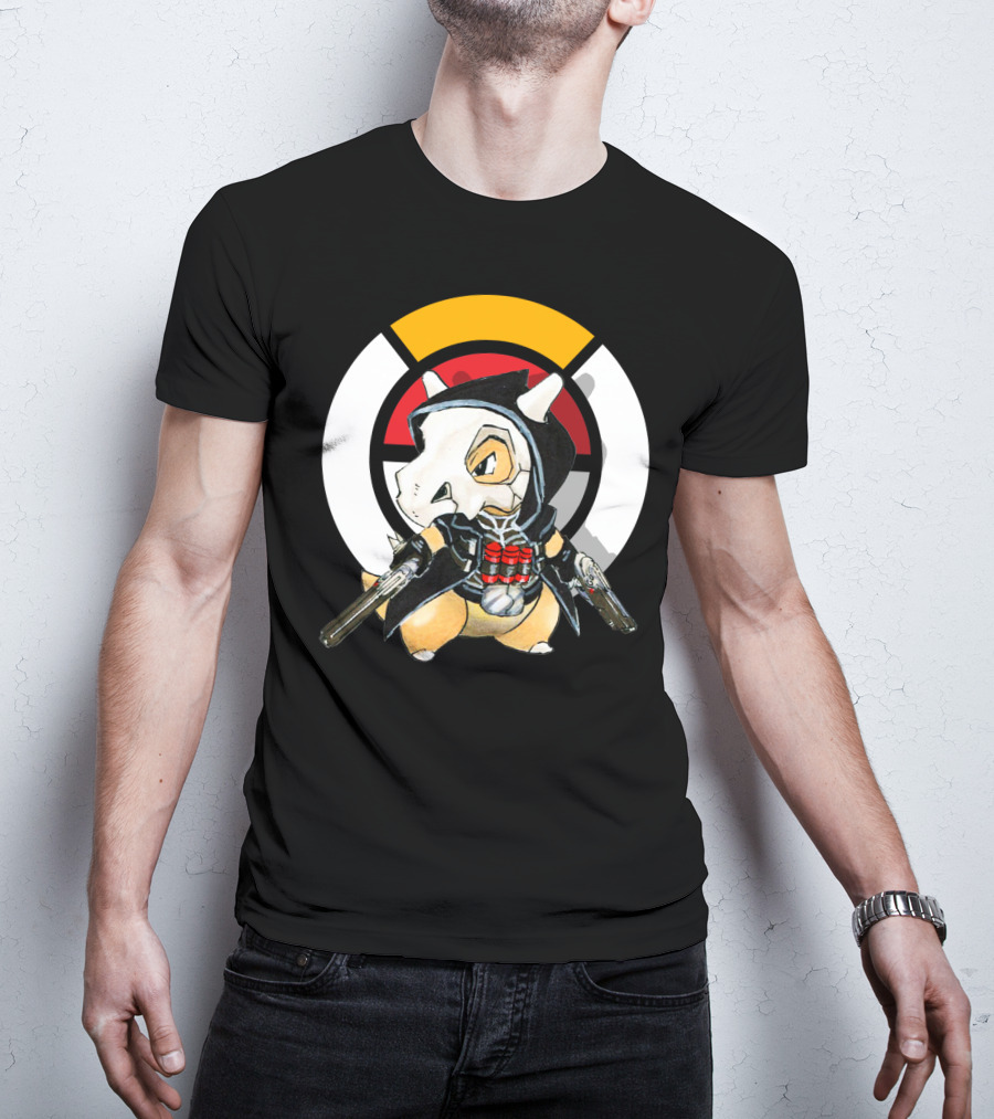 Pokemon X Over Cubone X Reaper Hood Dual Guns T-Shirt