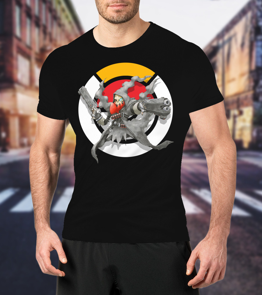 Pokemon Darkrai Reaper Guns Circle Symbol Crossover T-Shirt