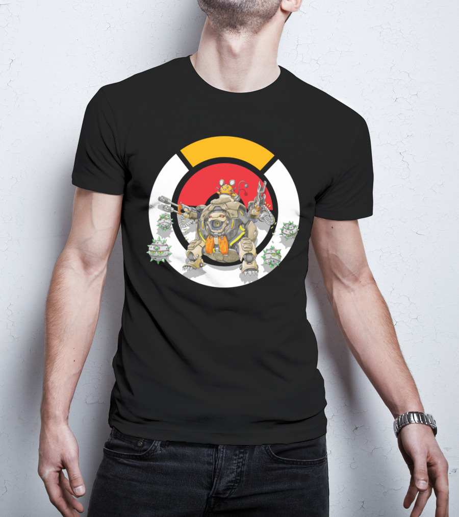 Pokemon X Over Dedenne X Hammond Logo Circle With Ferrothorn T-Shirt