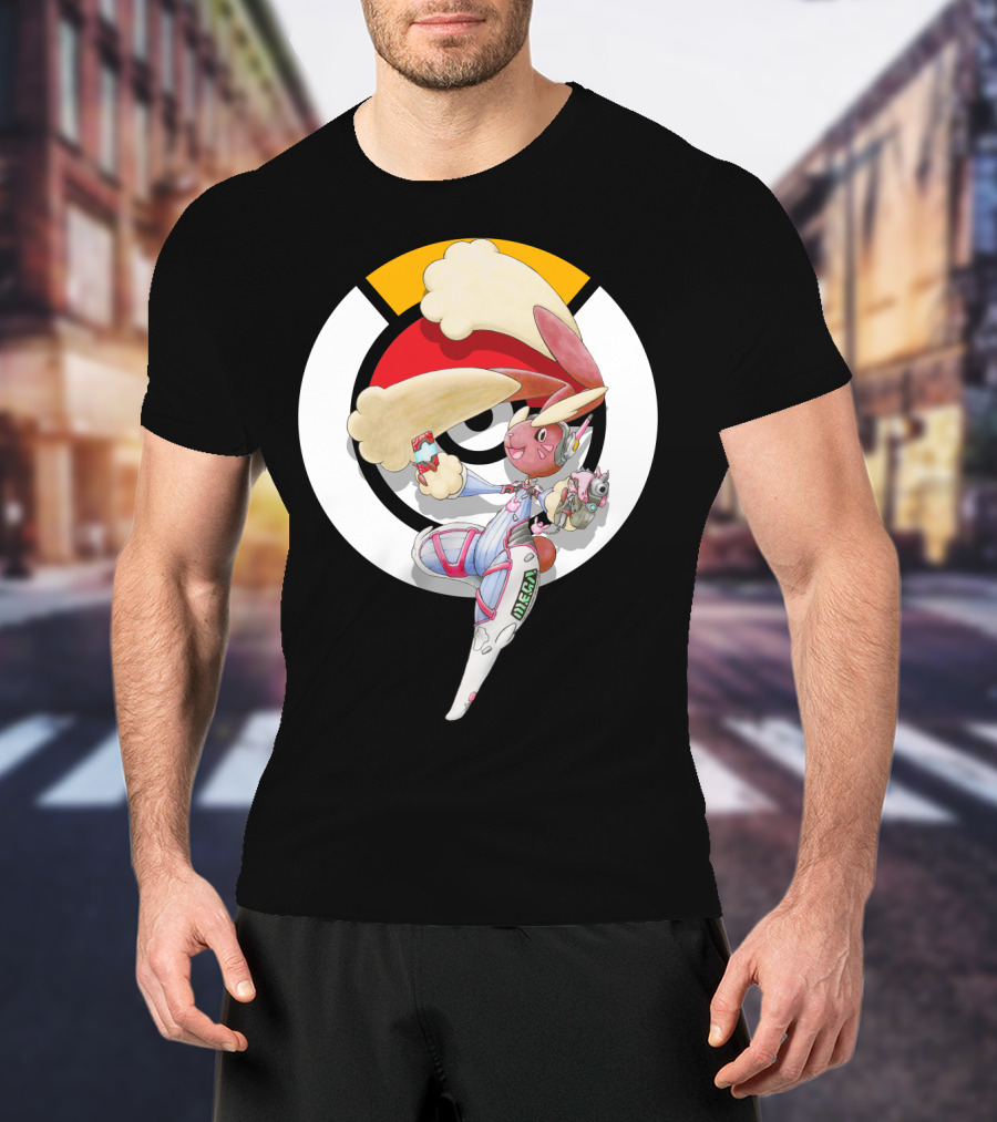 Pokemon X Overwatch Lopunny D.va Mecha Crossover T-Shirt