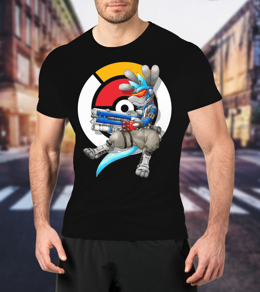 Pokemon X Overwatch Lucario X Soldier T-Shirt