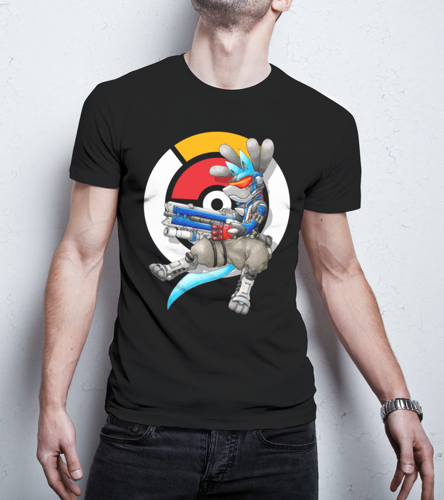 Pokemon X Overwatch Lucario X Soldier T-Shirt