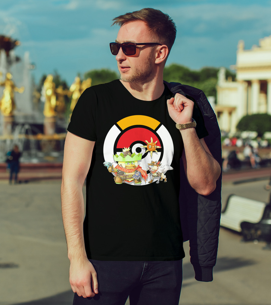 Pokemon X Overwatch Ludicolo Lycanroc Mccree Solrock Crossover T-Shirt