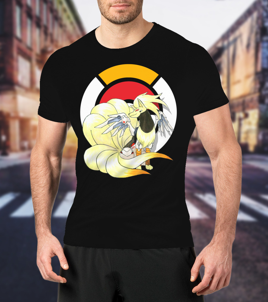 POKEMON X NINETAILS X MERCY Overwatch Crossover T-Shirt