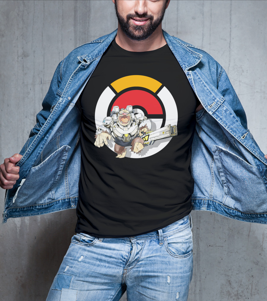 POKEMON X OVERWATCH SLAKING WINSTON Crossover T-Shirt