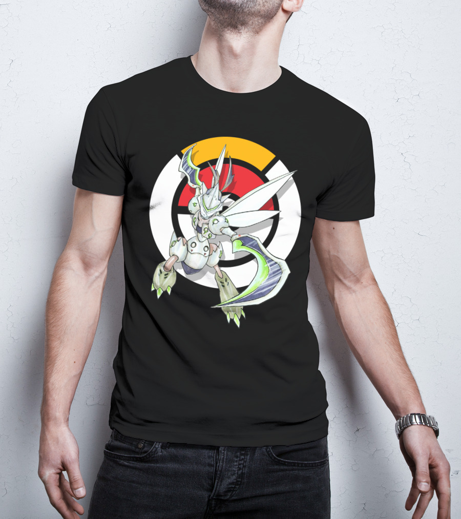 POKEMON X OVER SCYTHER X GENJI Logo Collaboration With Iconic Fusion Character T-Shirt