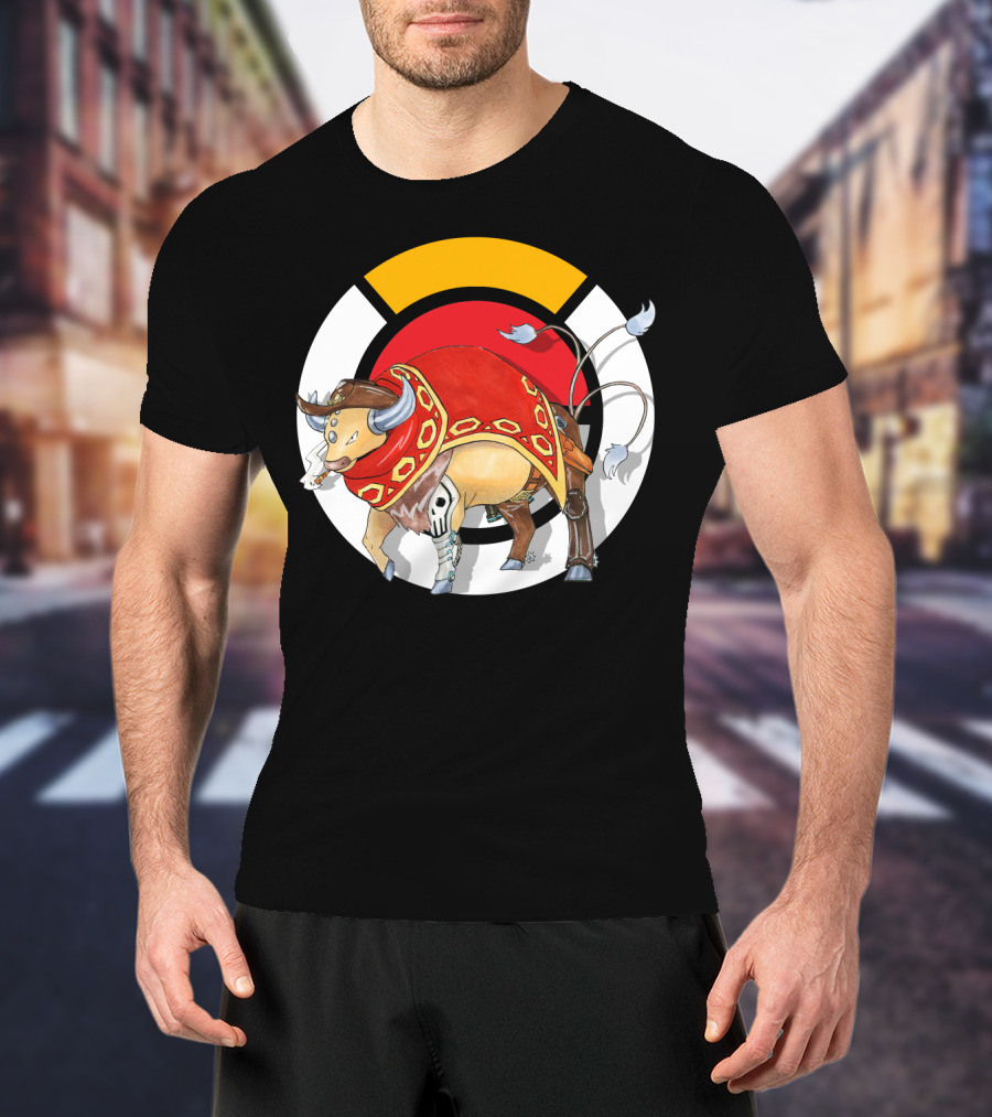 Pokemon X Overwatch Tauros X Mccree Crossover T-Shirt