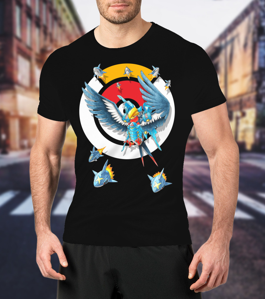 Pokemon Swellow Pharah Battle Symbols Sharks Circle T-Shirt