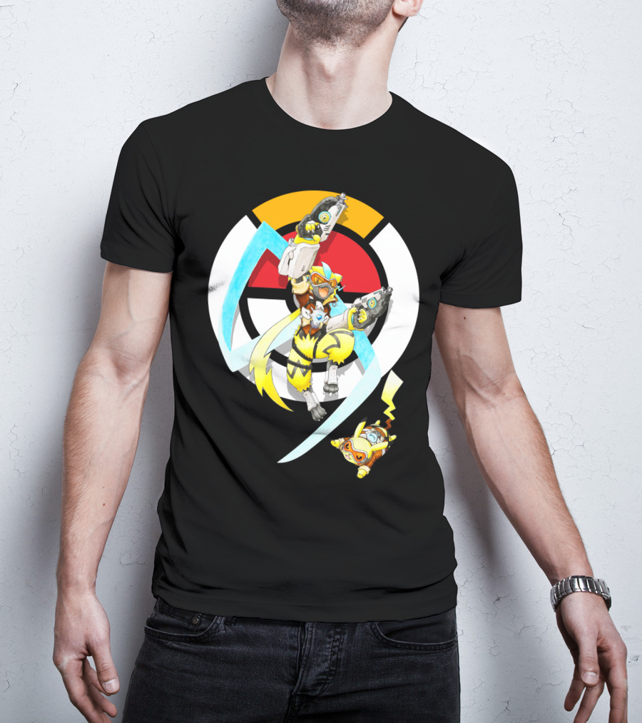 Pokemon X Zeraora X Pikachu Overwatch Style Battle T-Shirt