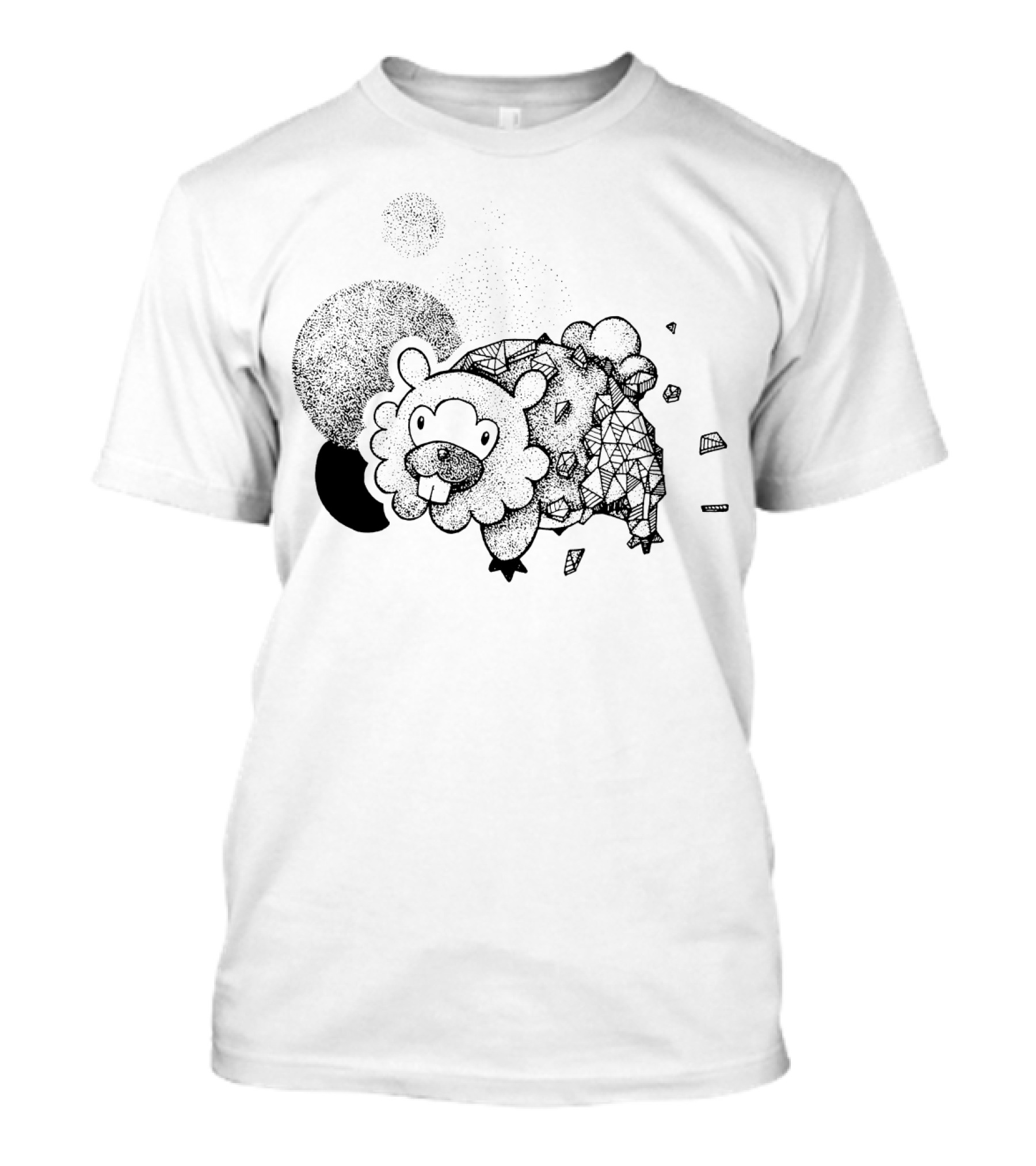 Geometric Pokemon Bidoof Dotwork Triangle T-Shirt