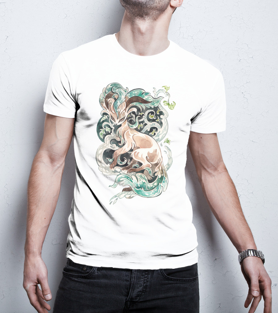 Watercolor Pokemon Leafeon Vivid Artistic T-Shirt