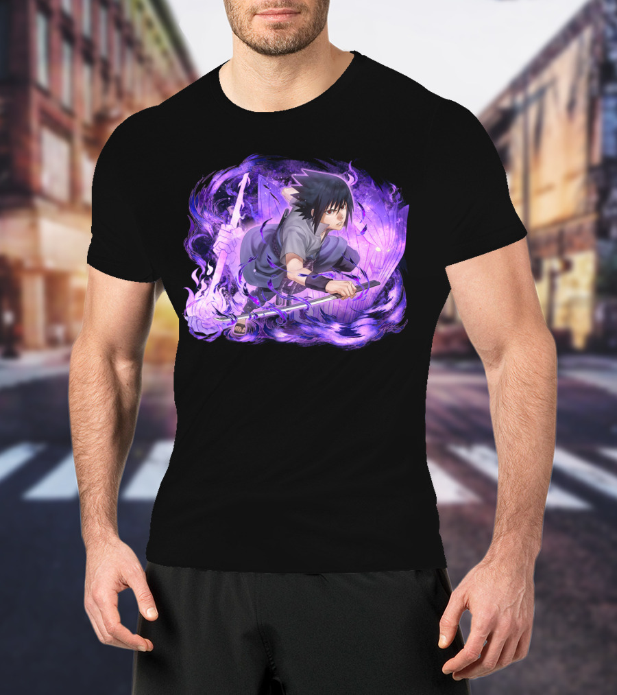 Sasuke Uchiha Purple Chakra Sword T-Shirt