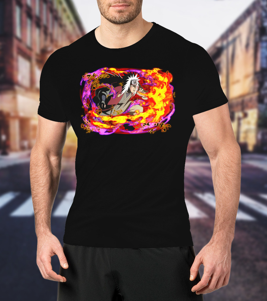 Jiraiya Fire And Magic Aura Ninja Character T-Shirt