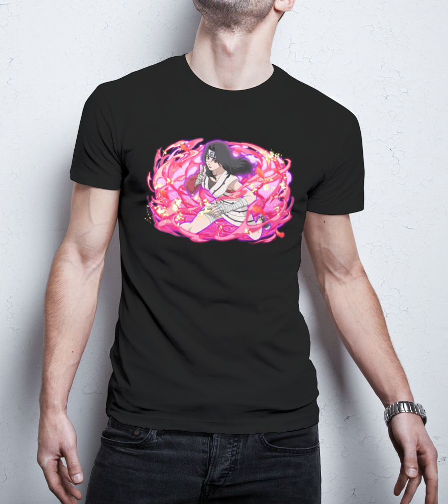 Kurenai Ninja Warrior With Pink Chakra Swirls T-Shirt