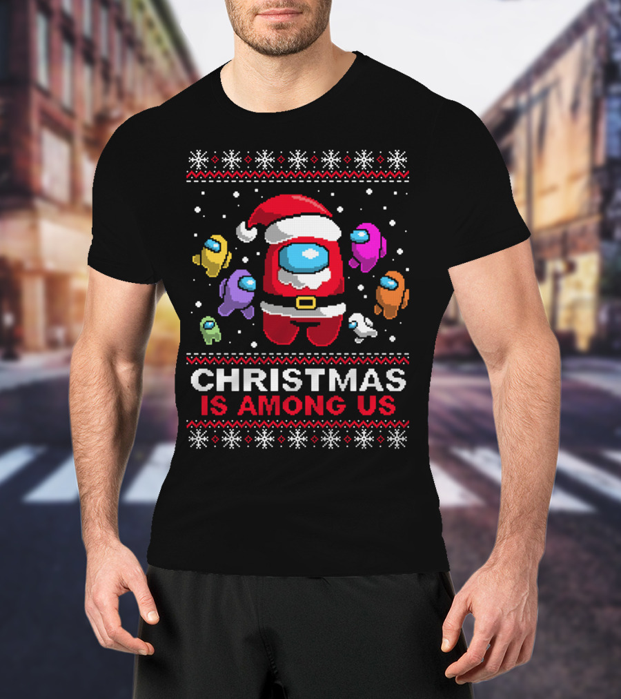 CHRISTMAS IS AMONG US Impostors Santa Snowflakes T-Shirt