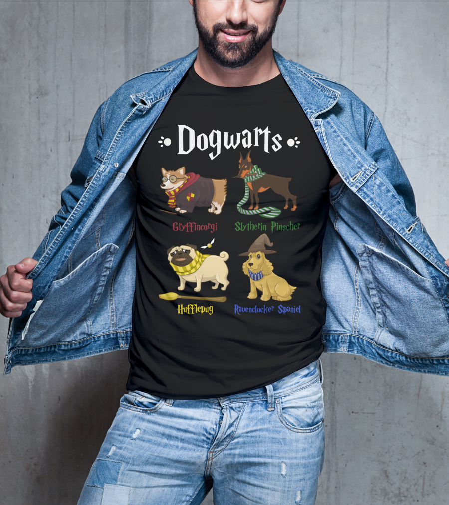 Dogwarts Gryffincorgi Slytherin Pinscher Hufflepug Ravenclawker Spaniel T-Shirt
