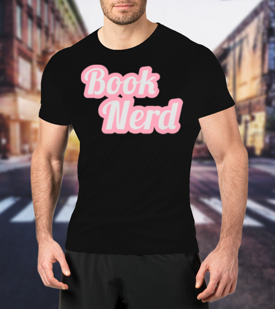 Book Nerd Back To School Style Pink Bubble Letters T-Shirt