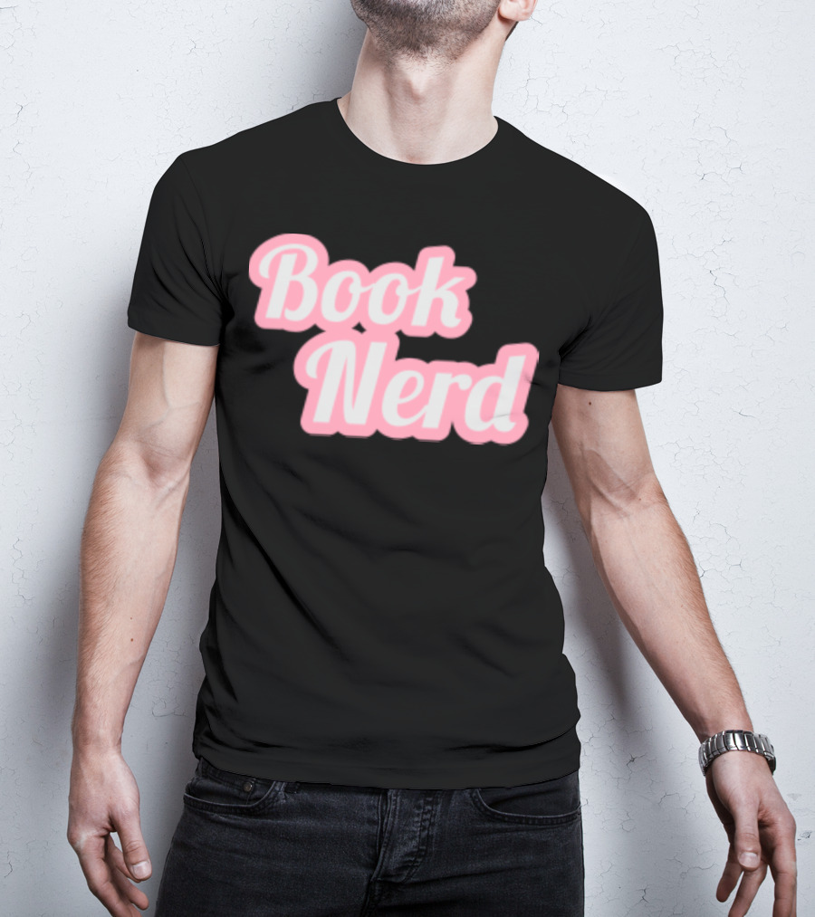 Book Nerd Back To School Style Pink Bubble Letters T-Shirt