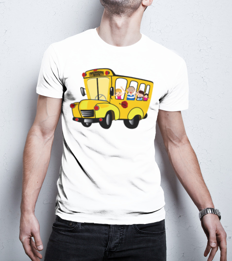 Cheerful School Bus Ride Back To School With Kids T-Shirt