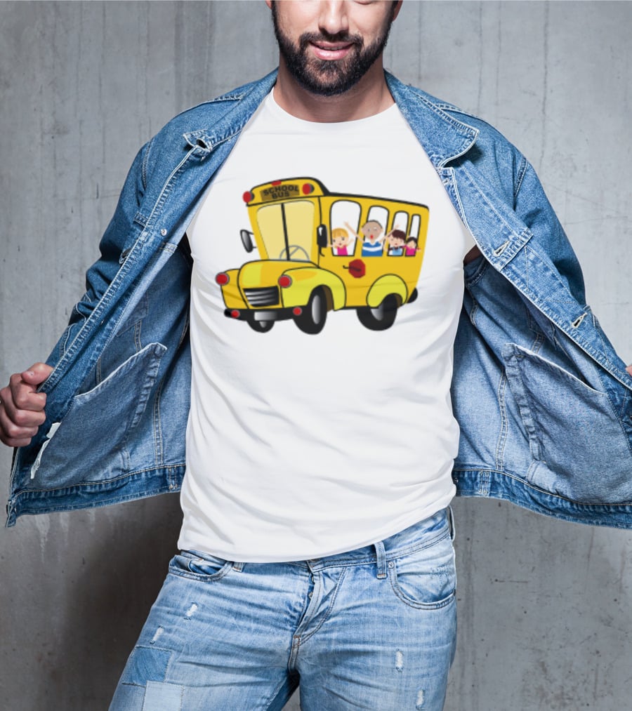 Cheerful School Bus Ride Back To School With Kids T-Shirt