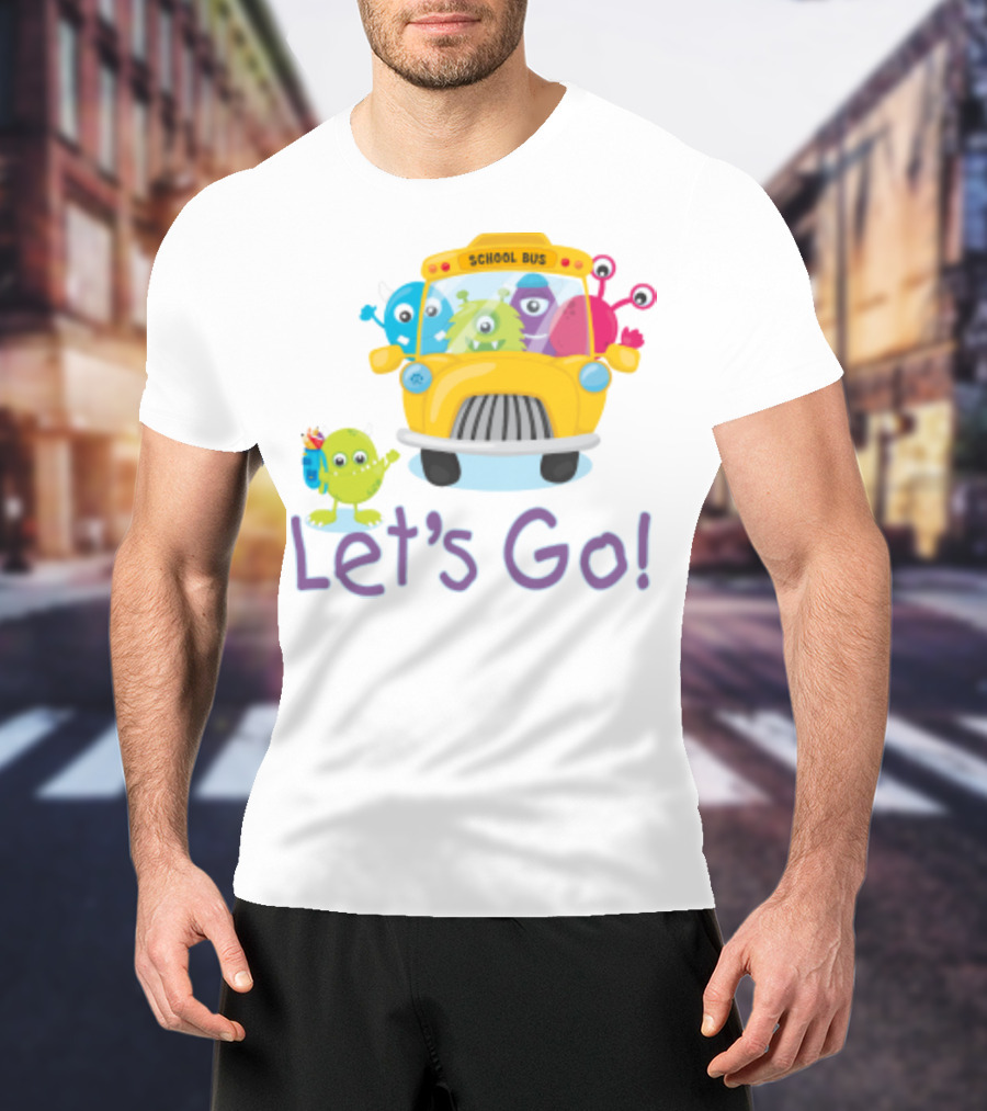 Let's Go Back To School With Colorful Monster School Bus Adventure T-Shirt