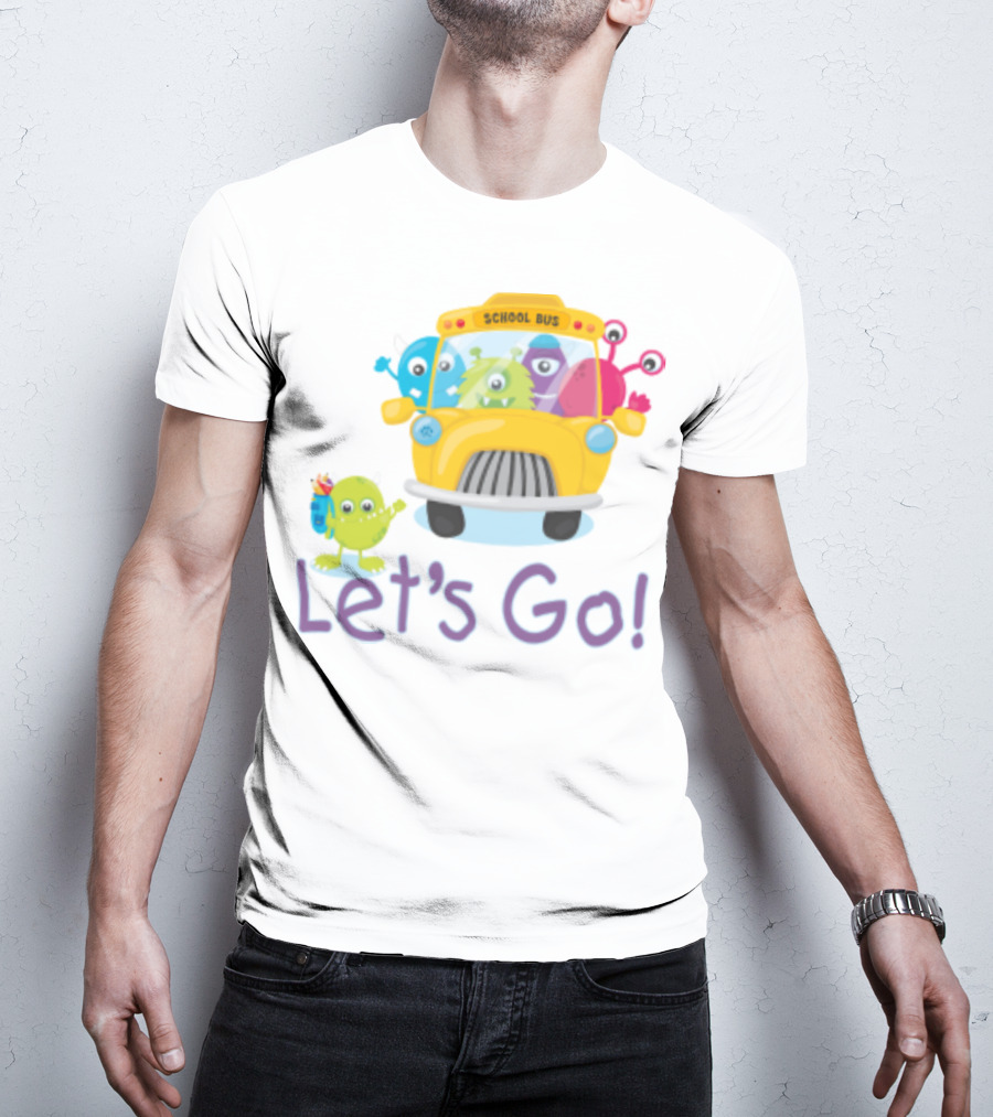 Let's Go Back To School With Colorful Monster School Bus Adventure T-Shirt