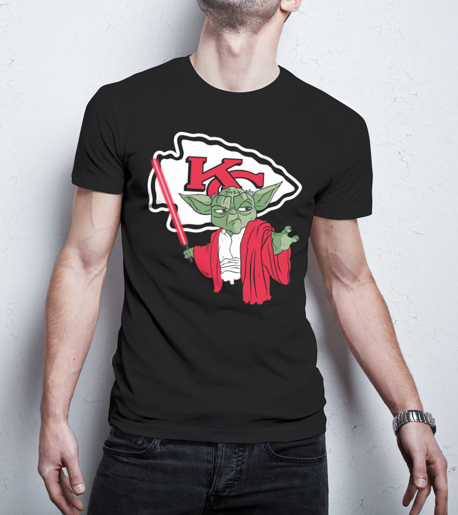 Kansas City Chiefs Yoda Lightsaber Fan T-Shirt