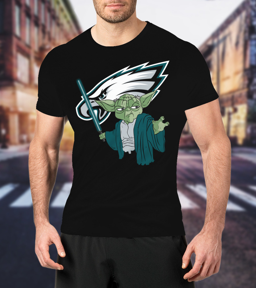 Eagles Yoda Lightsaber Star Wars Philadelphia Football T-Shirt