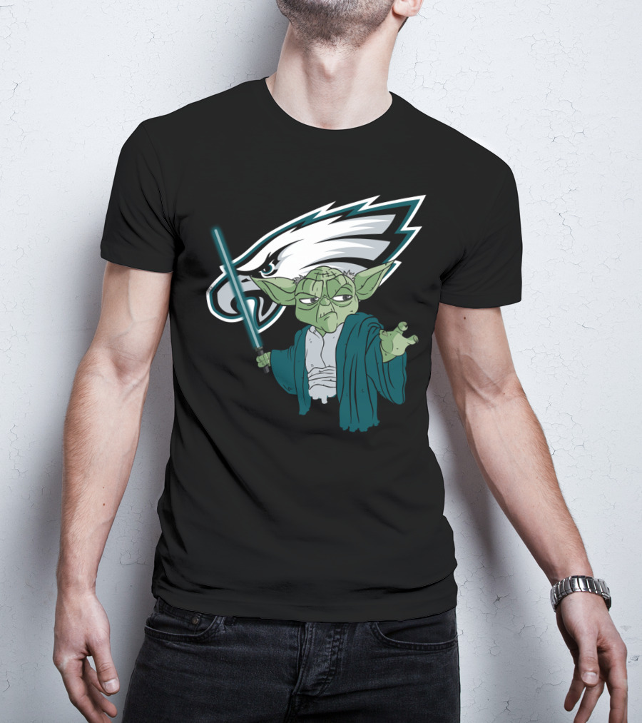 Eagles Yoda Lightsaber Star Wars Philadelphia Football T-Shirt