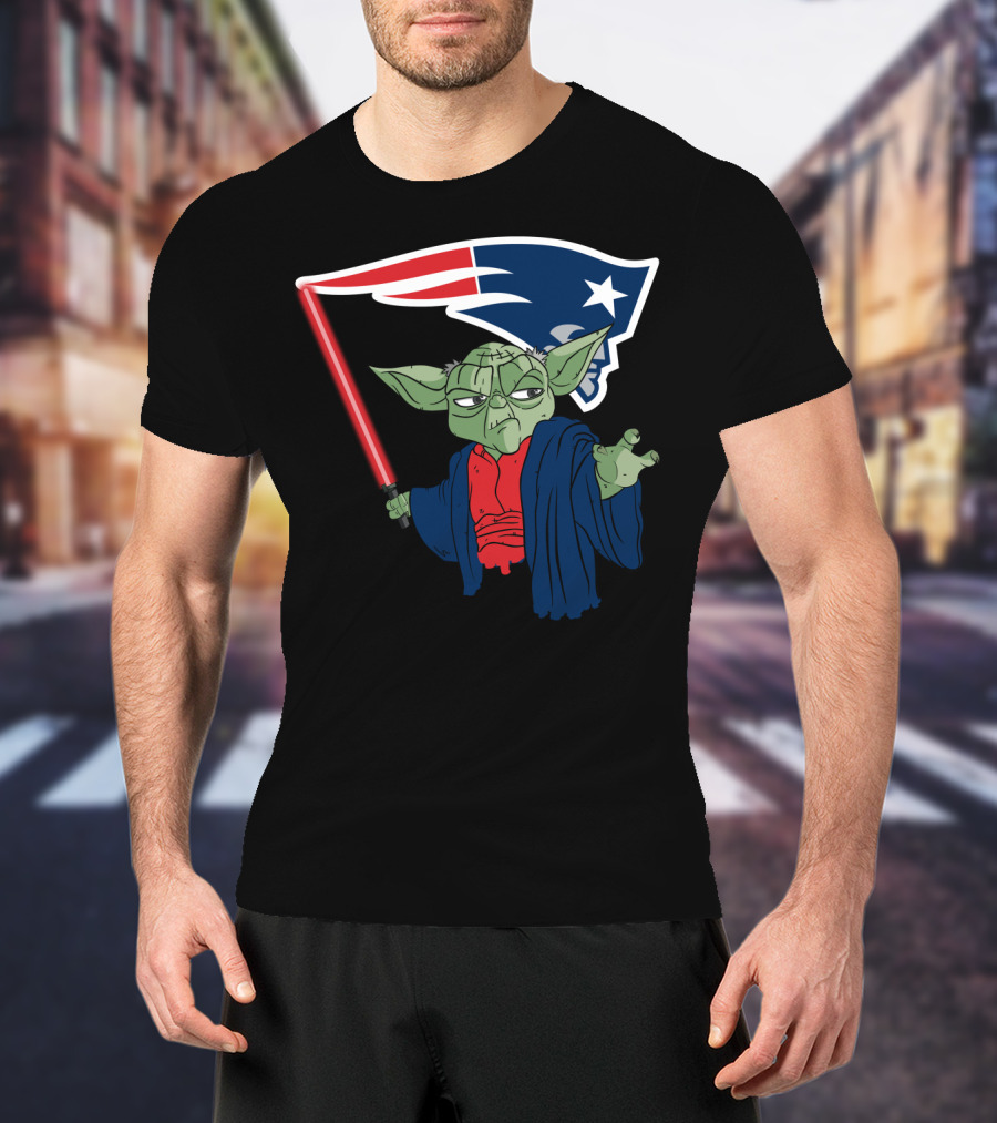 Yoda Patriots Logo Lightsaber Jedi Crossover T-Shirt