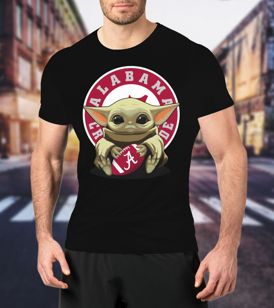 Alabama Crimson Tide Yoda Baby Football T-Shirt