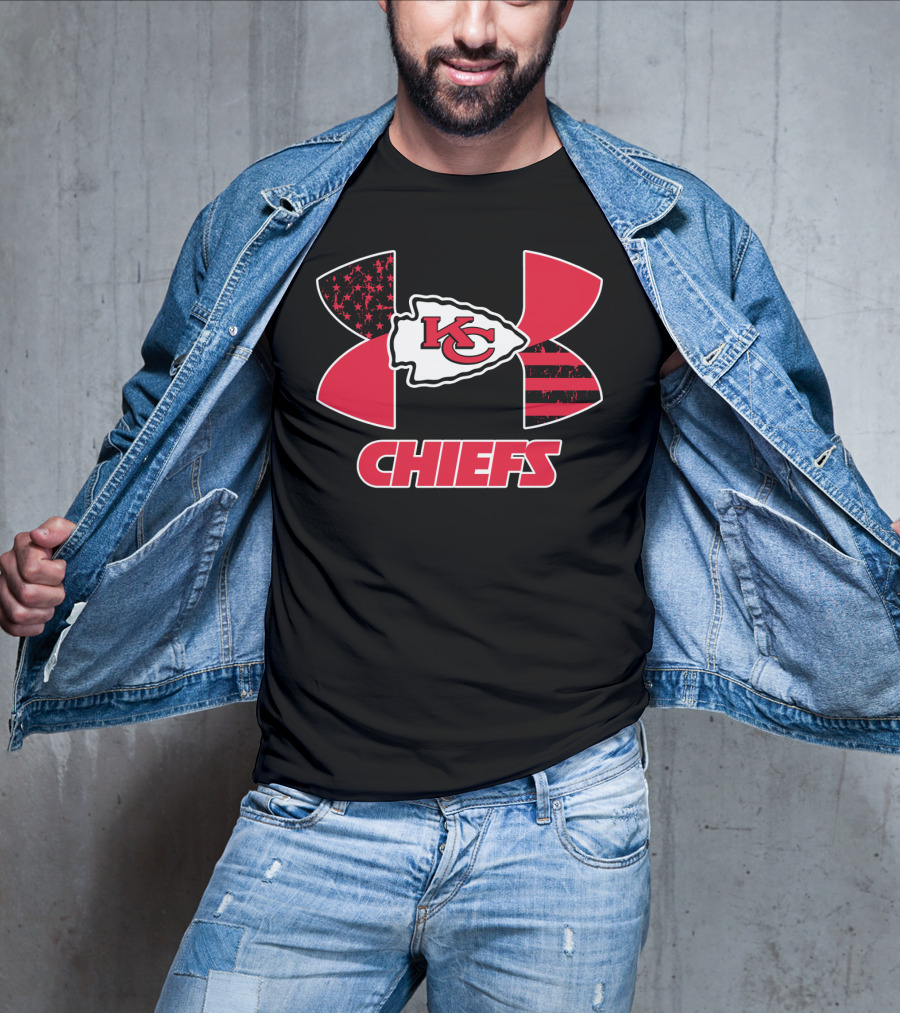 Under Armour Chiefs Kc Arrowhead Logo Stars And Stripes T-Shirt