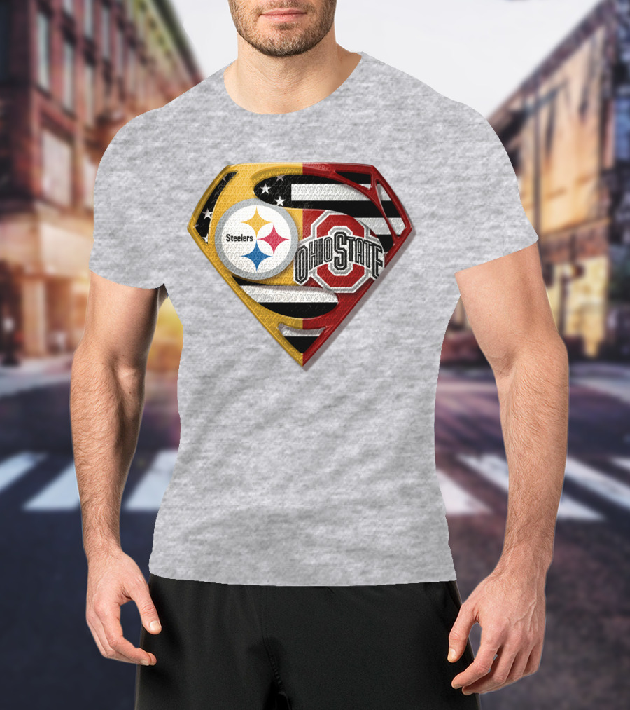 Steelers Ohio State Super Logo Steelers-Bucks Fan Gear T-Shirt