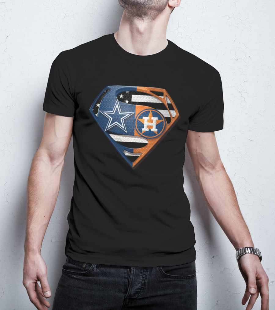 Super Cowboys Astros Logo Stars And Stripes T-Shirt