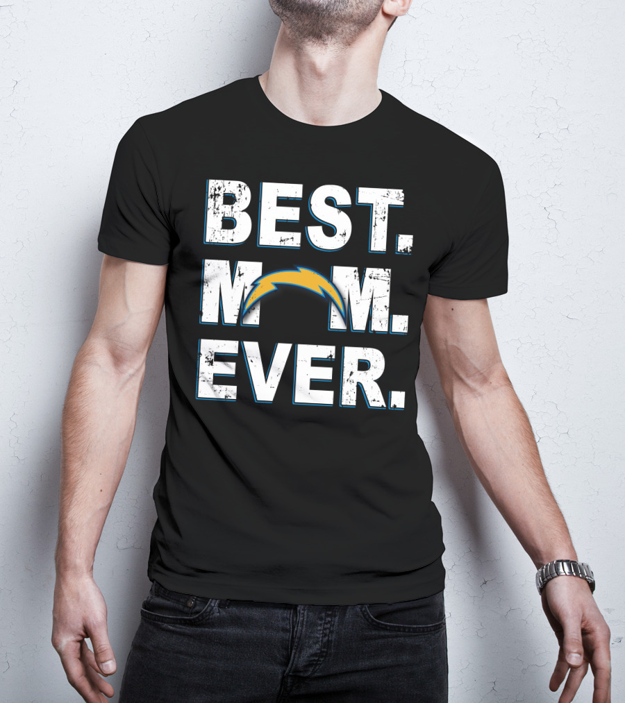 Best Mom Ever Chargers Bolt Fan T-Shirt