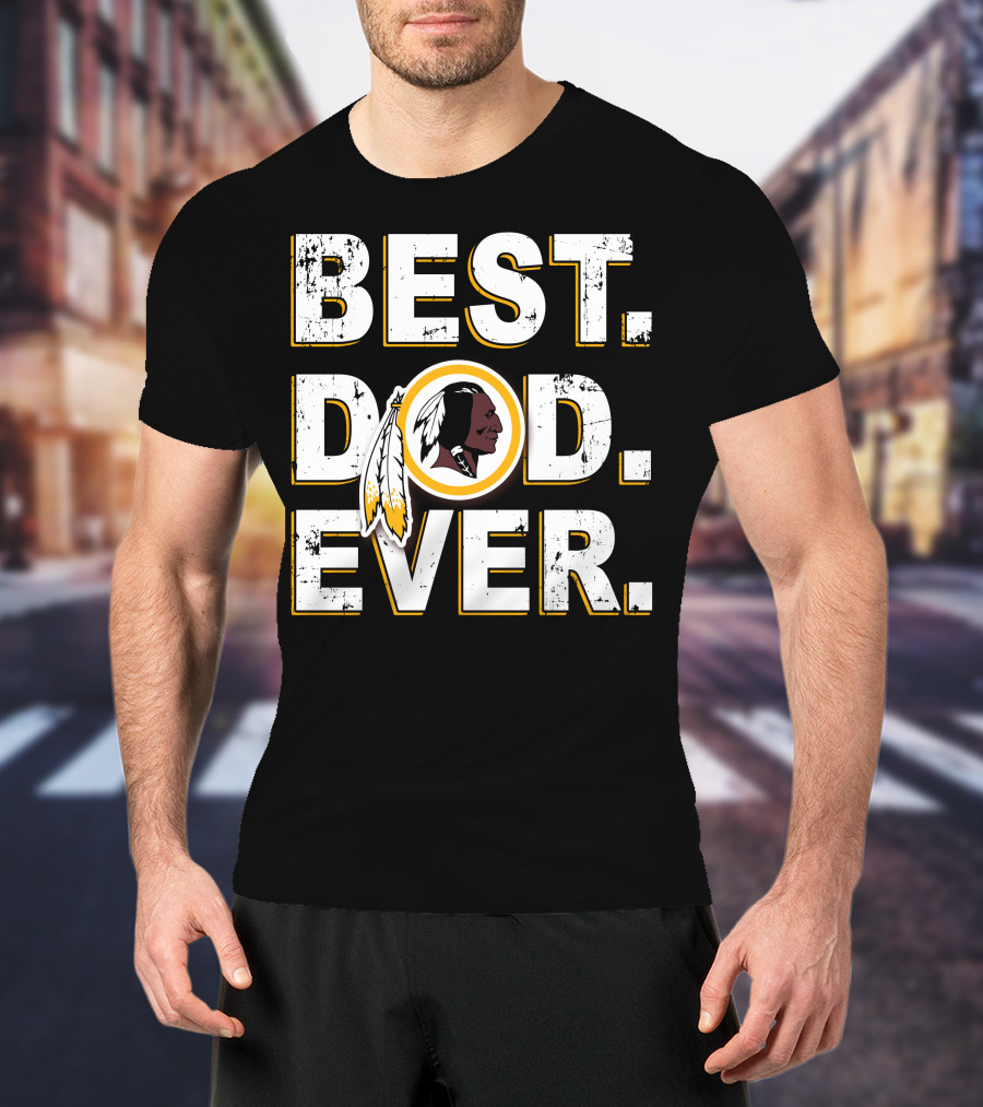 Best Dad Ever Washington Football Feather Symbol T-Shirt