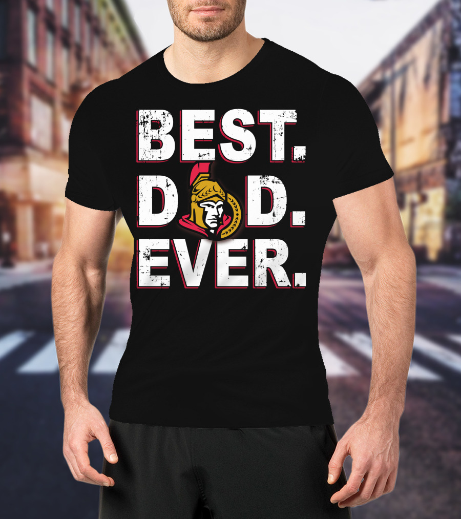 Best Dad Ever Ottawa Senators Helmet T-Shirt