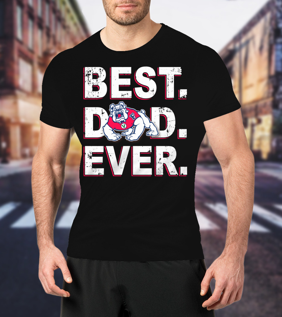 Best Dad Ever Bulldog Sports Fan T-Shirt