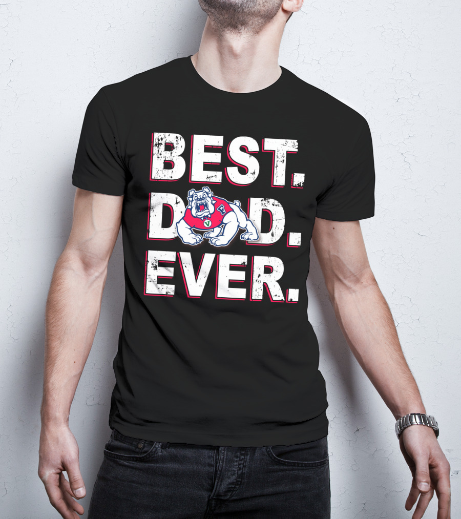 Best Dad Ever Bulldog Sports Fan T-Shirt