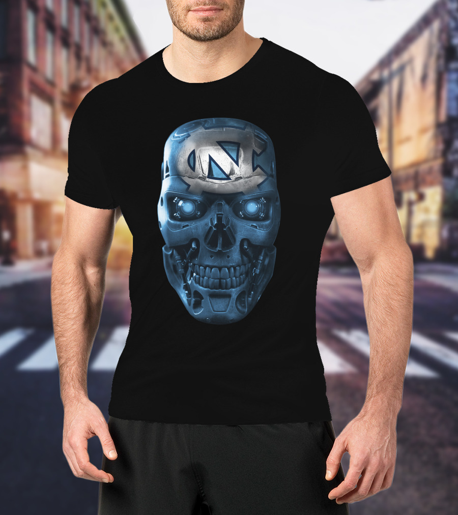 Skull Tarheels Chrome North Carolina Inspired T-Shirt