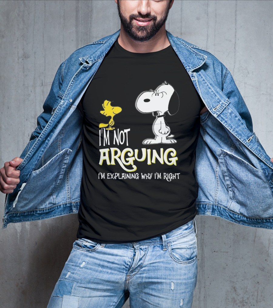 Snoopy Woodstock I'm Not Arguing I'm Explaining Why I'm Right T-Shirt
